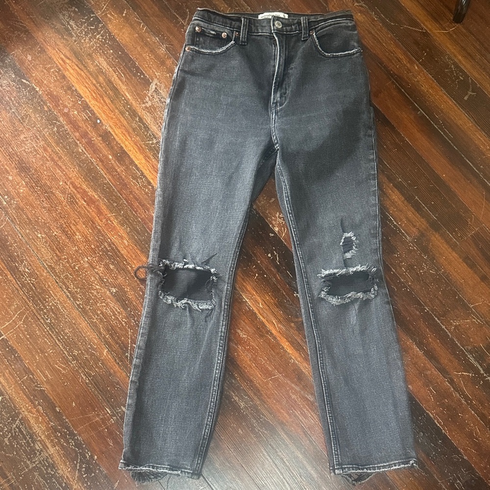 Abercrombie & Fitch Ankle Straight Ultra High Rise Jeans 25 0